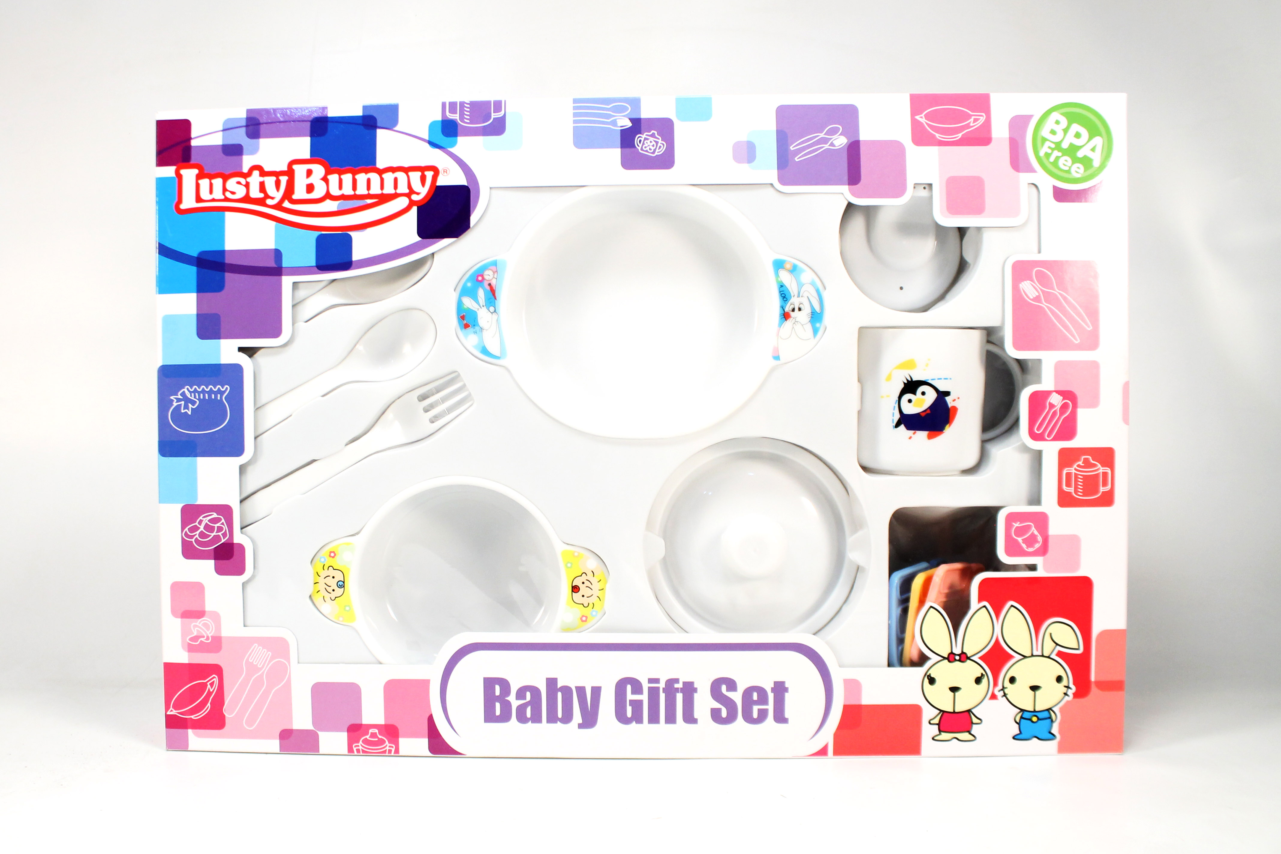 Feeding Set 9pcs + Mainan Lusty Bunny Box Wind @12