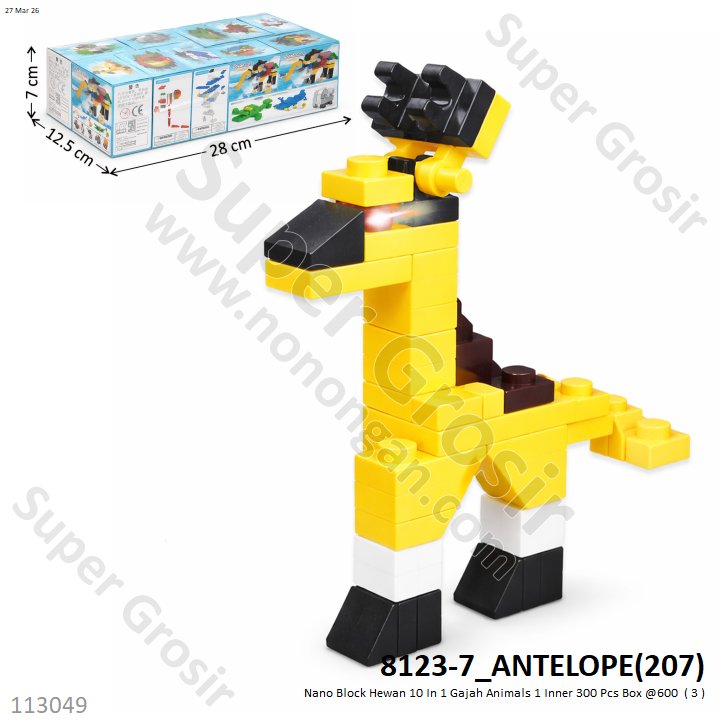 Nano Block Hewan 10 In 1 Gajah Animals 1 Inner 300 Pcs Box @600