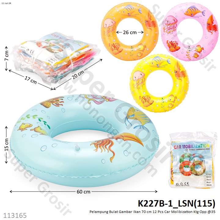 Pelampung Bulat Gambar Ikan 70 cm Car Molibization 1 Ikat 12 Pcs Ktg Opp @420