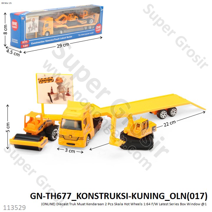 (ONLINE) Diecast Truk Muat Kendaraan 2 Pcs Skala Hot Wheels 1:64 F/W Latest Series Box Window @1
