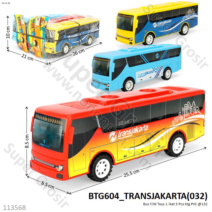 Bus F/W Toys 1 Ikat 3 Pcs Ktg PVC @132