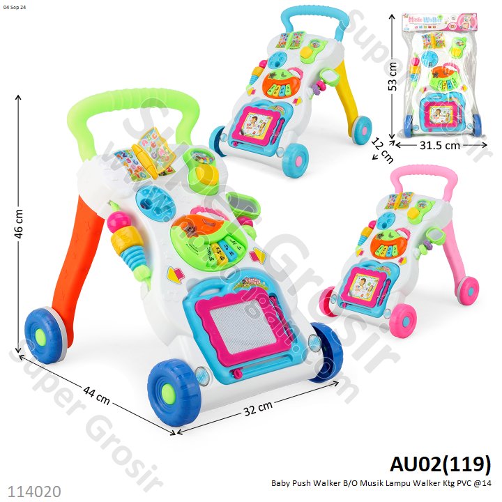 Baby Walker Push Walker B/O Musik Lampu Walker Ktg PVC @14