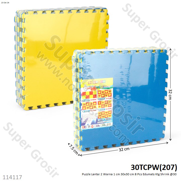 Matras Puzzle Lantai 2 Warna 8 Pcs 30x30 cm 1 cm Edumats Ktg Shrink @30