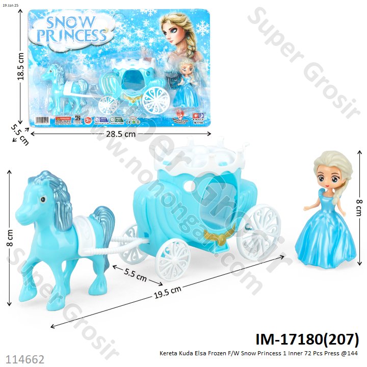 Kereta Kuda Elsa Frozen F/W Snow Princess 1 Inner 72 Pcs Press @144