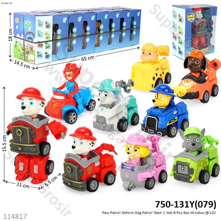 Paw Patrol Deform Dog Patrol Team 1 Ikat 8 Pcs Box Window @120