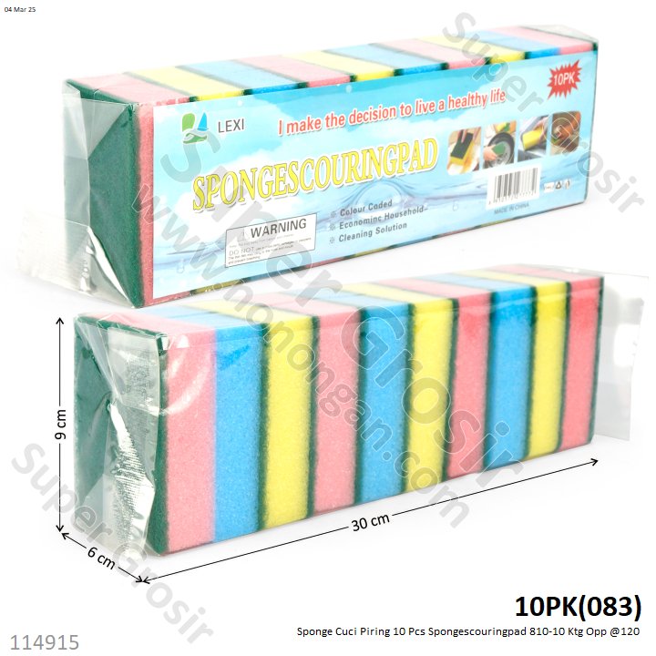 Sponge Cuci Piring 10 Pcs Spongescouringpad 810-10 Ktg Opp @120