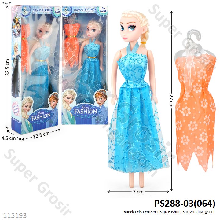 Boneka Barbie Elsa Frozen + Baju Fashion PS288-03 Box Window @144