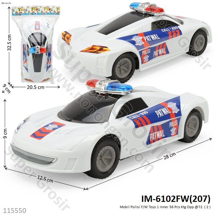 Mobil Polisi F/W Toys 1 Inner 36 Pcs Ktg Opp @72