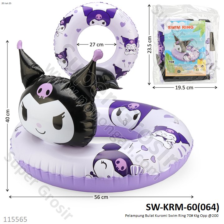 Pelampung Bulat Kuromi Swim Ring 70# Ktg Opp @200