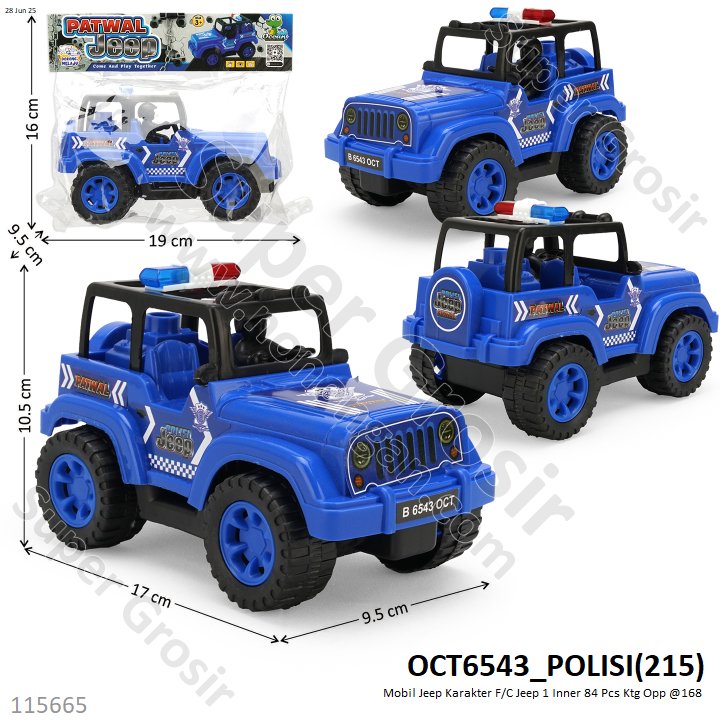 Mobil Jeep Karakter F/C Jeep 1 Inner 84 Pcs Ktg Opp @168