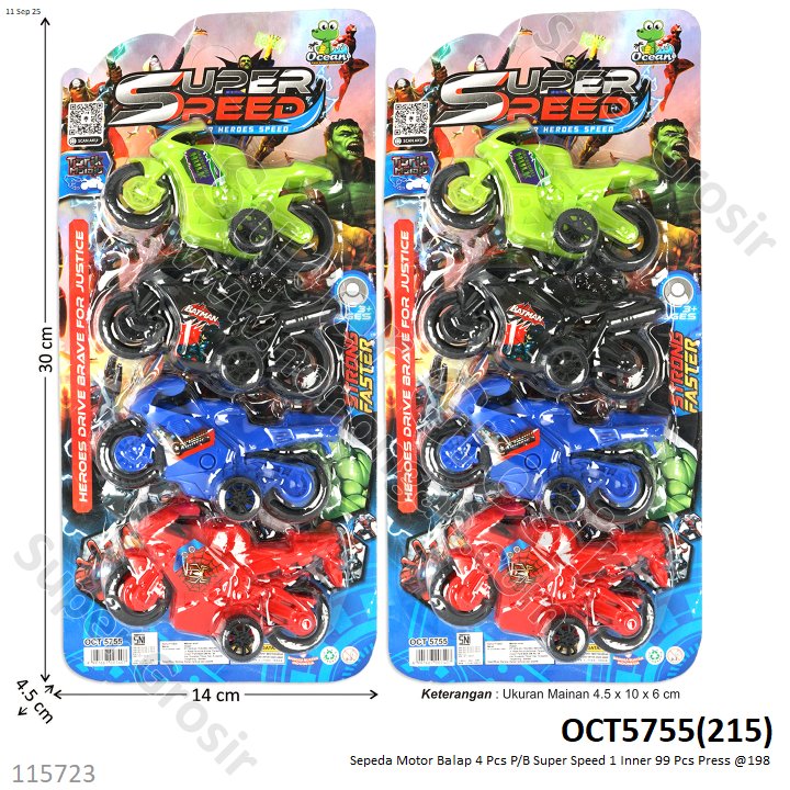 Sepeda Motor Balap 4 Pcs P/B Super Speed 1 Inner 99 Pcs Press @198