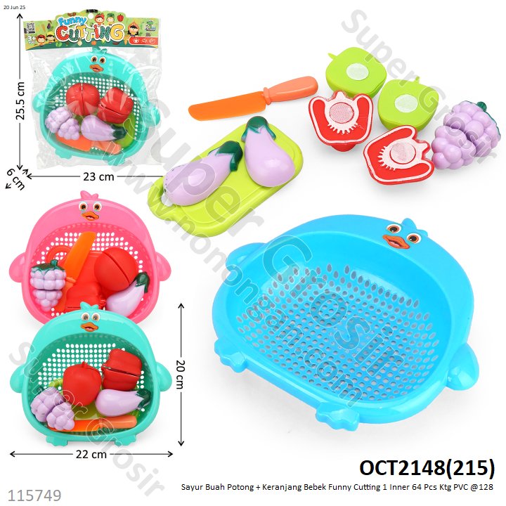 Cooking Set Potong Buah Sayur Keranjang Bebek Funny Cutting 1 Inner 64 Pcs Ktg PVC @128