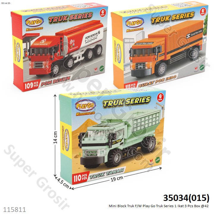 Mini Block Truk F/W Play Go Truk Series 1 Ikat 3 Pcs Box @42