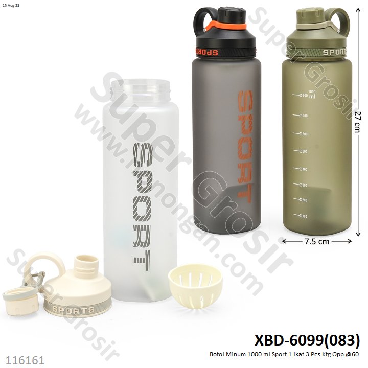 Botol Minum 1000 ml Sport 1 Ikat 3 Pcs Ktg Opp @60