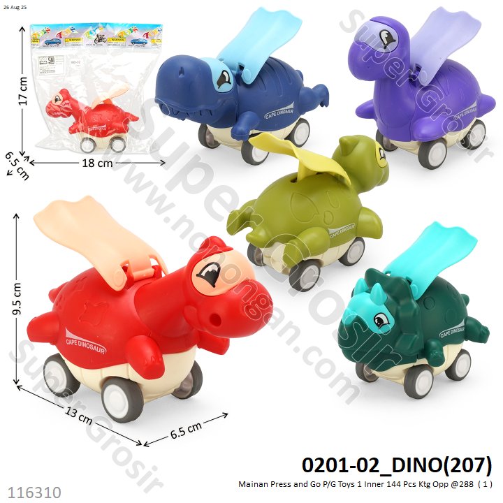 Mainan Press and Go P/G Toys 1 Inner 144 Pcs Ktg Opp @288