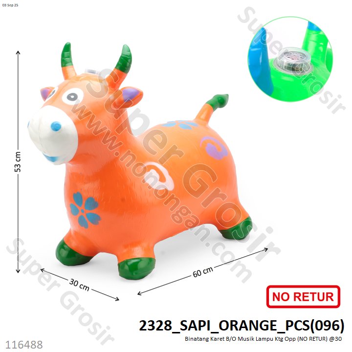 Binatang Karet B/O Musik Lampu Ktg Opp (NO RETUR) @30 