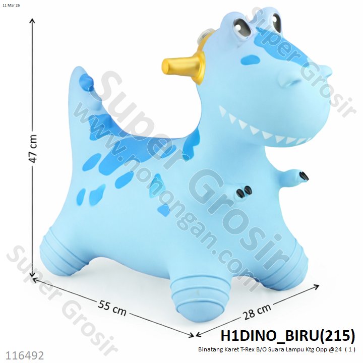 Binatang Karet T-Rex B/O Suara Lampu Ktg Opp @24