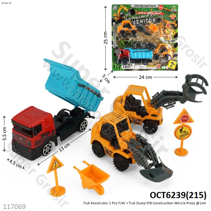Truk Konstruksi 2 Pcs F/W + Truk Dump P/B Construction Vehicle Press @144