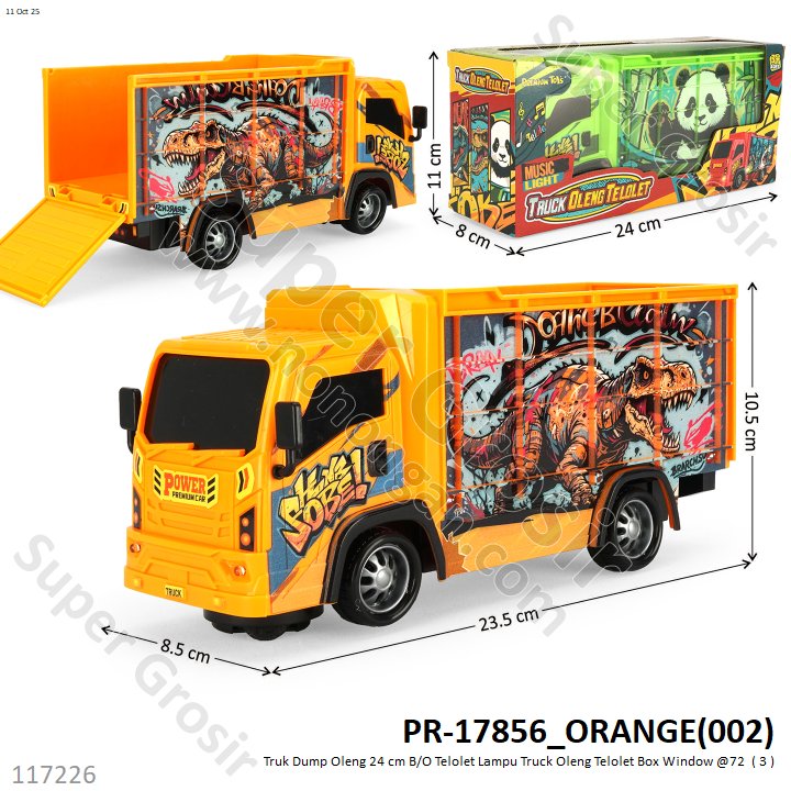 Truk Dump Oleng 24 cm B/O Telolet Lampu Truck Oleng Telolet Box Window @72