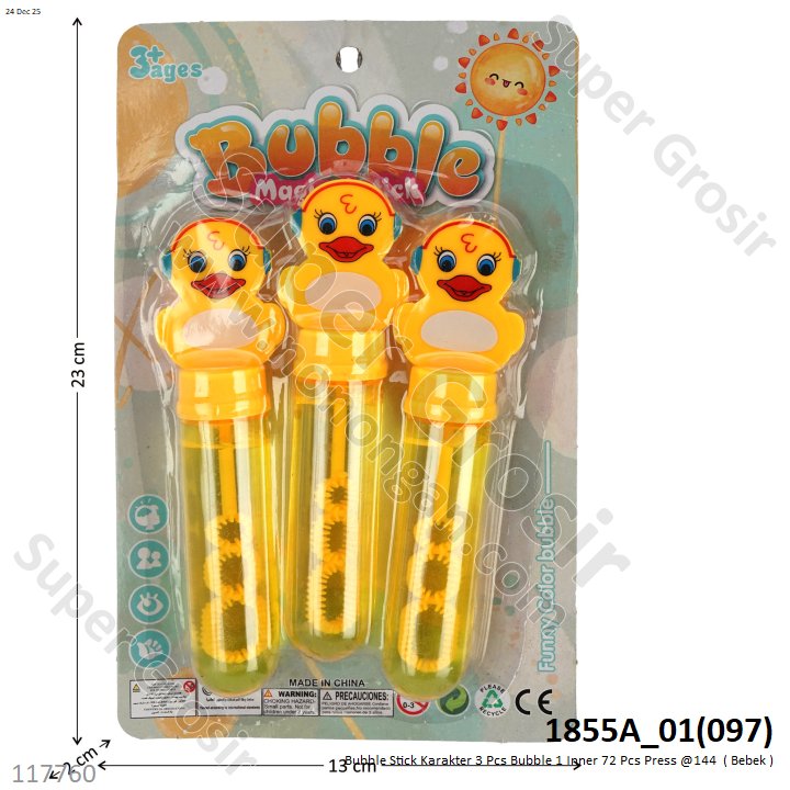 Bubble Stick Karakter 3 Pcs Bubble 1 Inner 72 Pcs Press @144