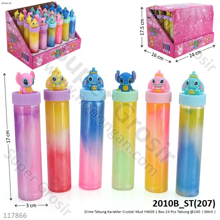 Slime Tabung Karakter Crystal Mud Y4639 1 Box 24 Pcs Tabung @240