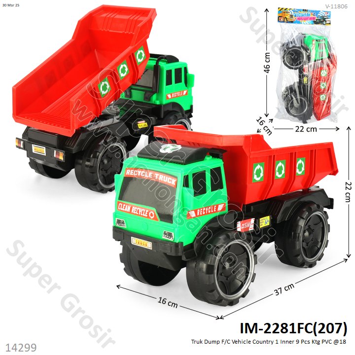 Truk Dump F/C Vehicle Country 1 Inner 9 Pcs Ktg PVC @18