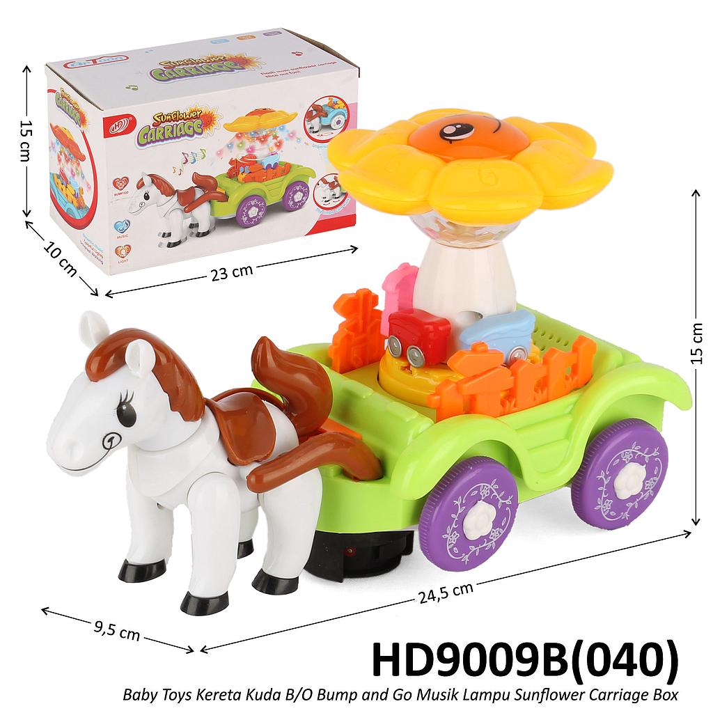Kereta Kuda 25 cm B/O Bump and Go Musik Lampu Sunflower Carriage Box @60