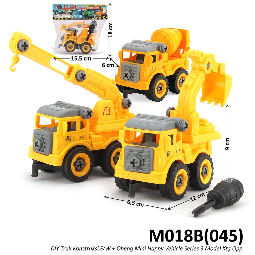 Truk Konstruksi + Obeng Mini F/W DIY 12 cm Happy Vehicle Series Ktg PVC @240