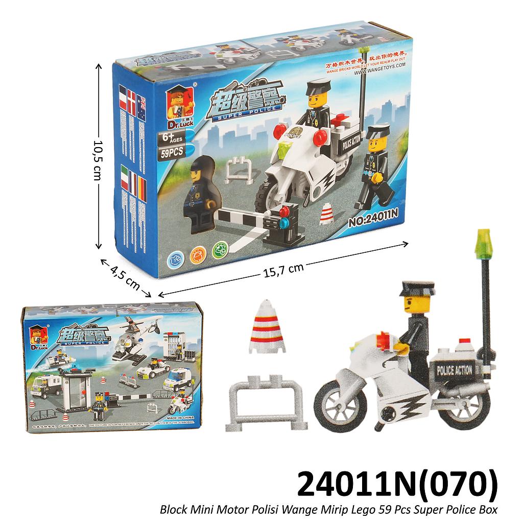 Mini Block Sepeda Motor Polisi Set Wange 59 Pcs Super Police Box