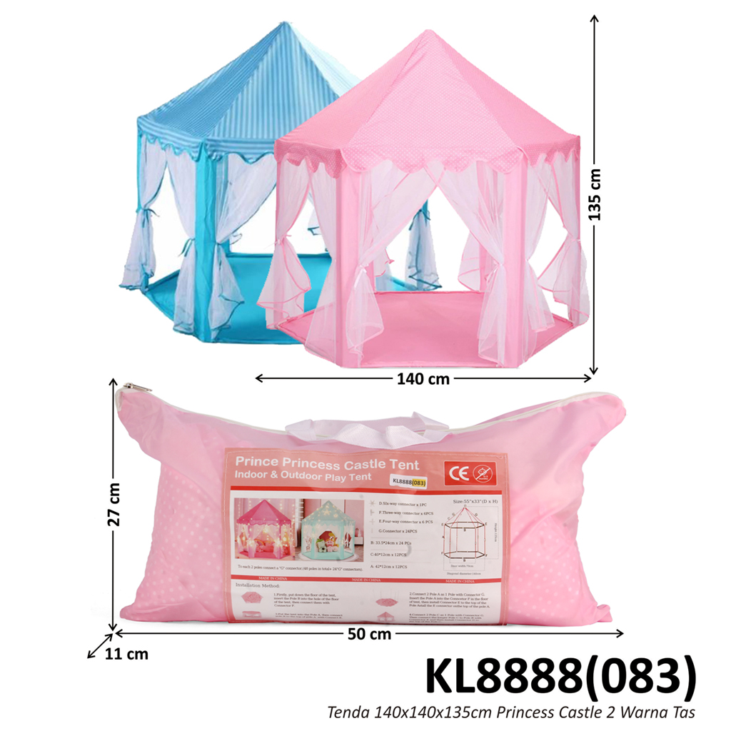 Tenda 140x140x135 cm Princess Castle Tas @20