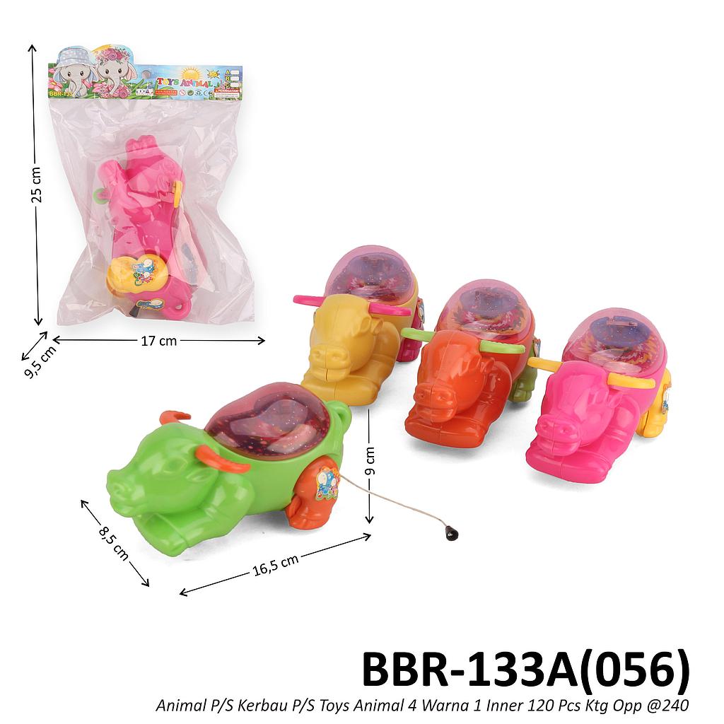 Mainan Tarik Kerbau P/S 17 cm Toys Animal 4 Warna 1 Inner 120 Pcs Ktg Opp @240