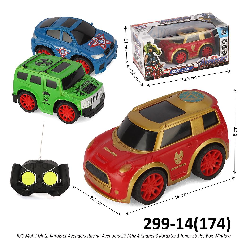 R/C Mobil Toon Avengers Racing Avengers 27 Mhz 4 Channel 3 Karakter 1 Inner 36 Pcs Box Window @72