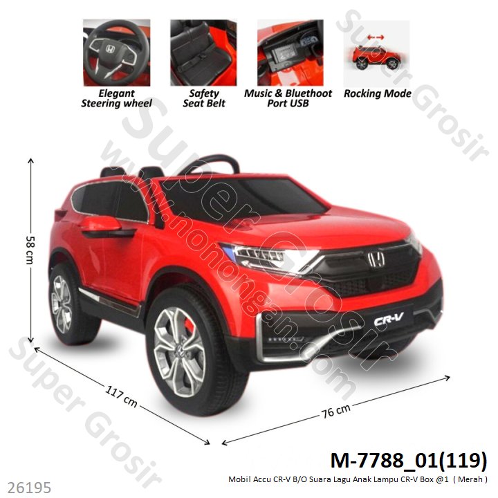 Mobil Aki Honda CR-V B/O Suara Lagu Lampu Anak CR-V Box @1