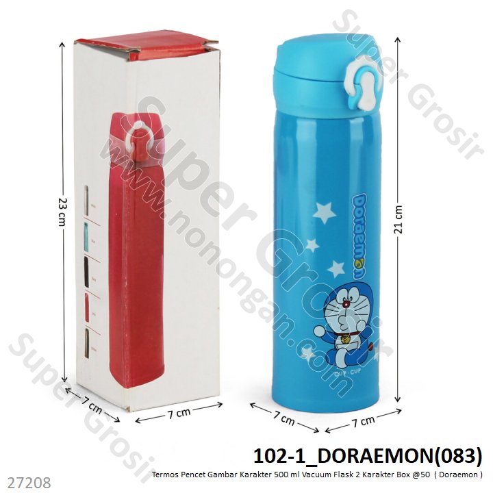 Termos Pencet Gambar Karakter 500 ml Vacuum Flask Box @50