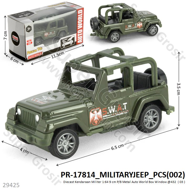 Diecast Mobil Skala Hot Wheels 1:64 Kendaraan Militer P/B 9 cm Metal Auto World Box Window @432