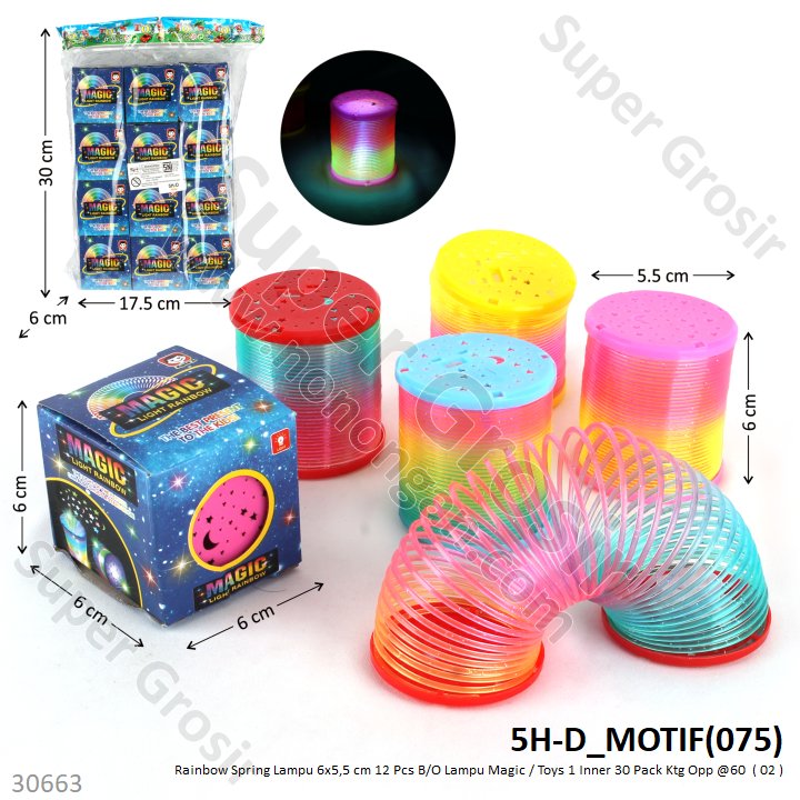 Spring Rainbow Lampu 6x5,5 cm 12 Pcs B/O Lampu Magic / Toys 1 Inner 30 Pack Plastik @60