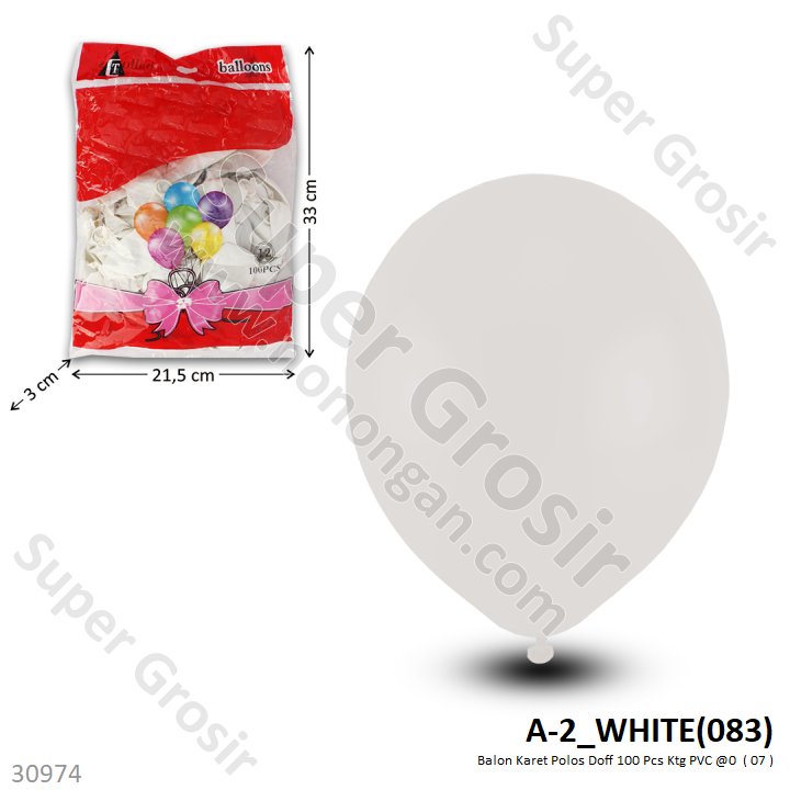 Balon Karet Polos Doff 100 Pcs Shuaian Balloons Ktg PVC @200
