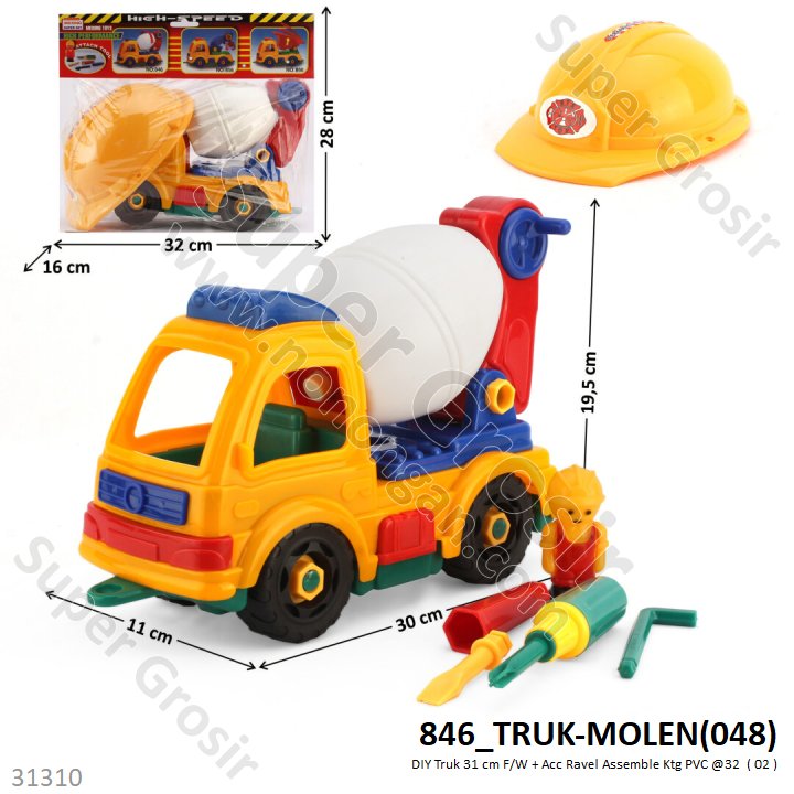 DIY Truk Konstruksi Set F/W + Helm dan Acc Ravel Assemble Ktg PVC @32