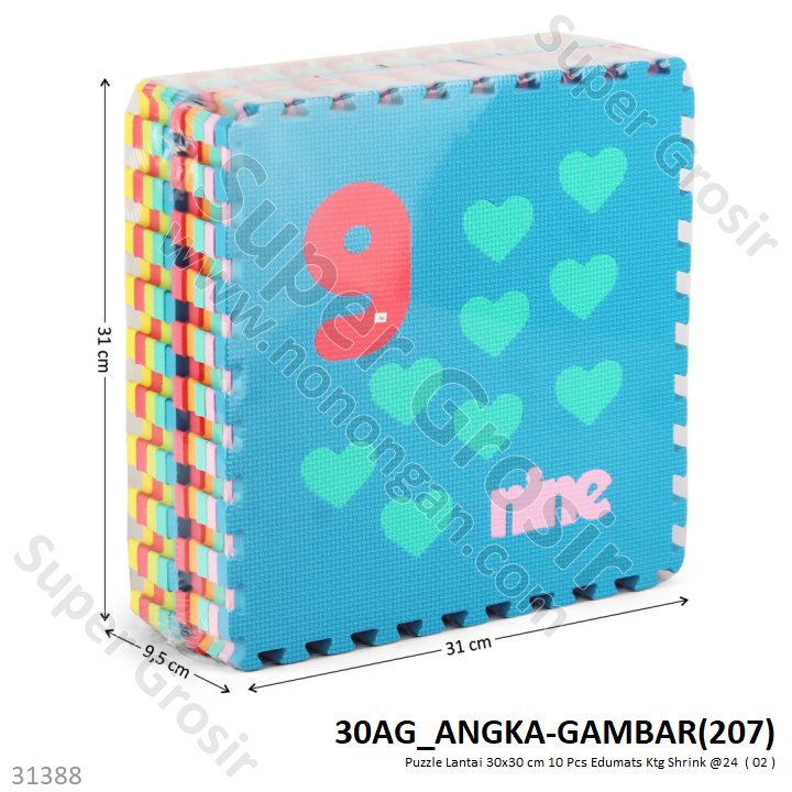 Matras Puzzle Lantai 10 Pcs 30x30 cm Edumats Ktg Shrink @24