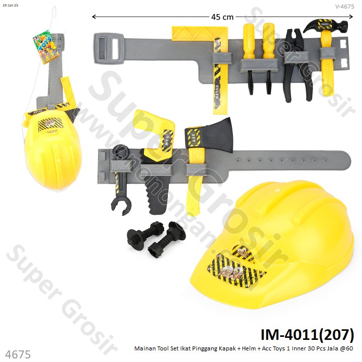 Mainan Tool Set Ikat Pinggang Kapak + Helm + Acc Toys 1 Inner 30 Pcs Jala @60