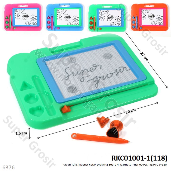 Papan Tulis Magnet Kotak Drawing Board 4 Warna 1 Inner 60 Pcs Ktg PVC @120