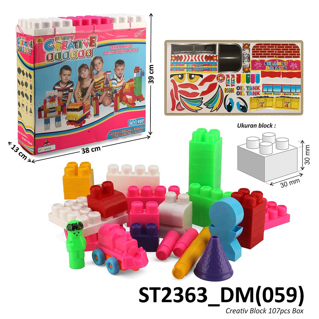Block 30x30 mm 107 Pcs Creative Blocks Box @12