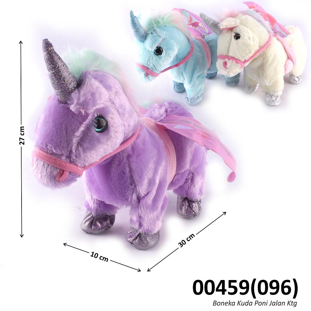 Boneka Kuda Poni B/O Jalan Musik Suara 3 Warna Ktg Opp @48