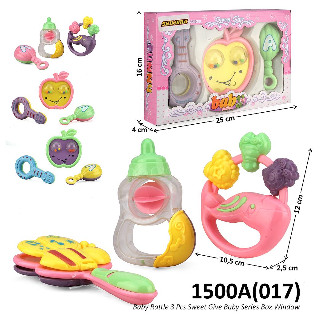 Baby Rattle 3 Pcs Sweet Give Baby Series Box Window @144
