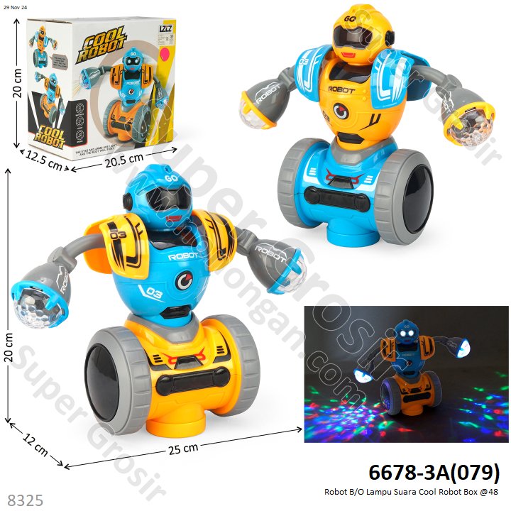 Robot B/O Lampu Suara Cool Robot Box @48