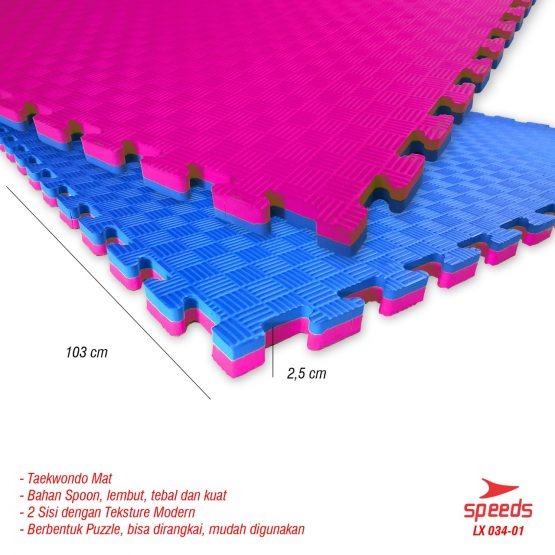 Matras Taekwondo Mat 1 Lembar 103 cm Tebal 2,5 cm LX034-01 @5