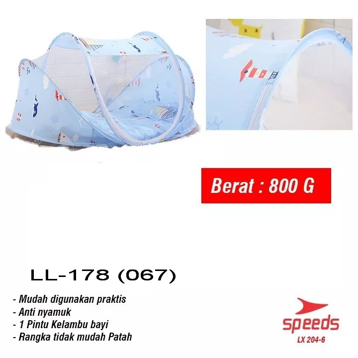 Kasur Bayi Kelambu Biru Happy Baby LX-204-6 Tas @60