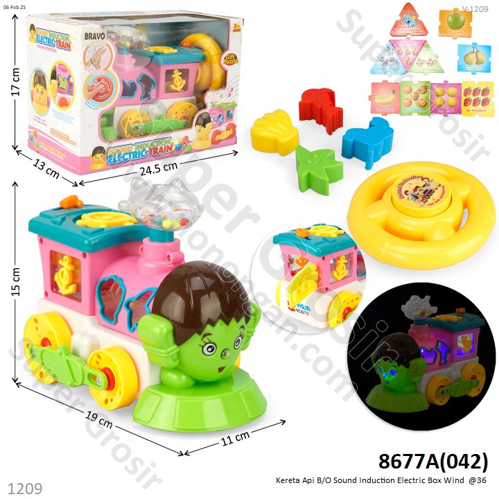 Kereta Api Edukasi B/O Jalan Suara Lampu Sound Induction Electric Box Window @36