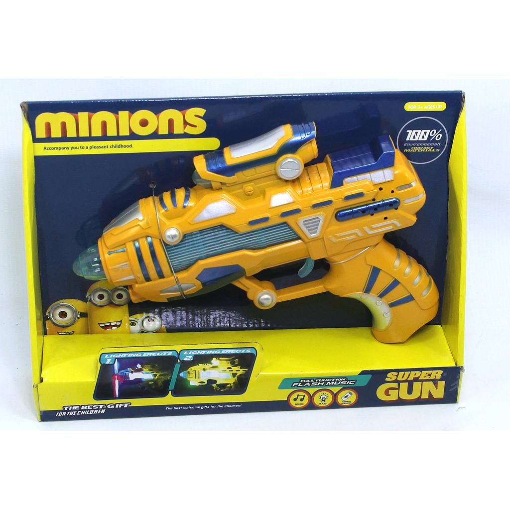 Pistol B/O Musik Lampu Minions Super Gun Box @96