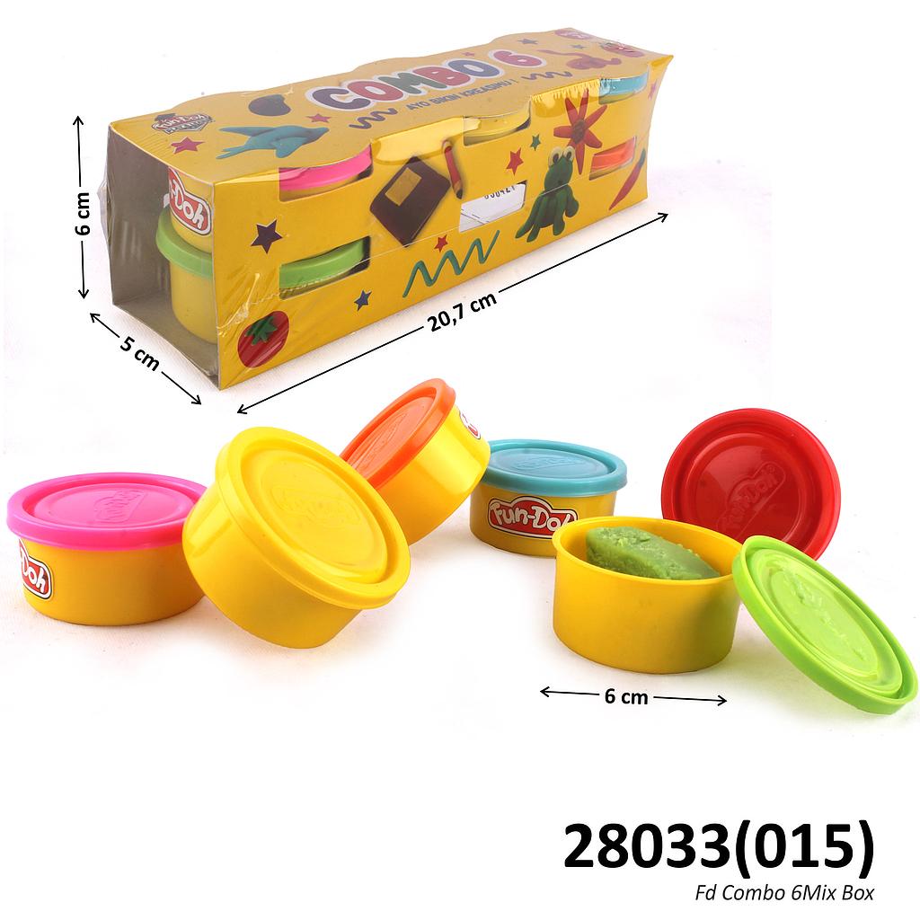 Fun-Doh Refill 6 Pcs Combo 6 Pack Plastik @70